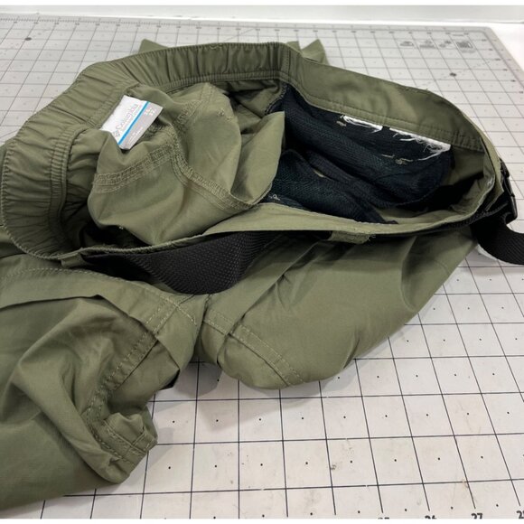 Columbia Men’s Convertible Cargo Pants Olive Green 36x32 Nylon Belted Lightweigh - Picture 6 of 9